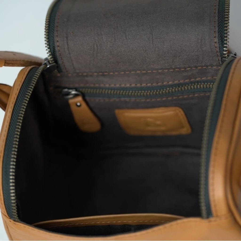 Leather Mini Satchel - Caramel