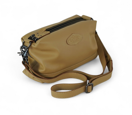 Manis Triple-Zip European Leather Crossbody