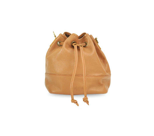 Kamila Drawstring Leather Bucket Bag