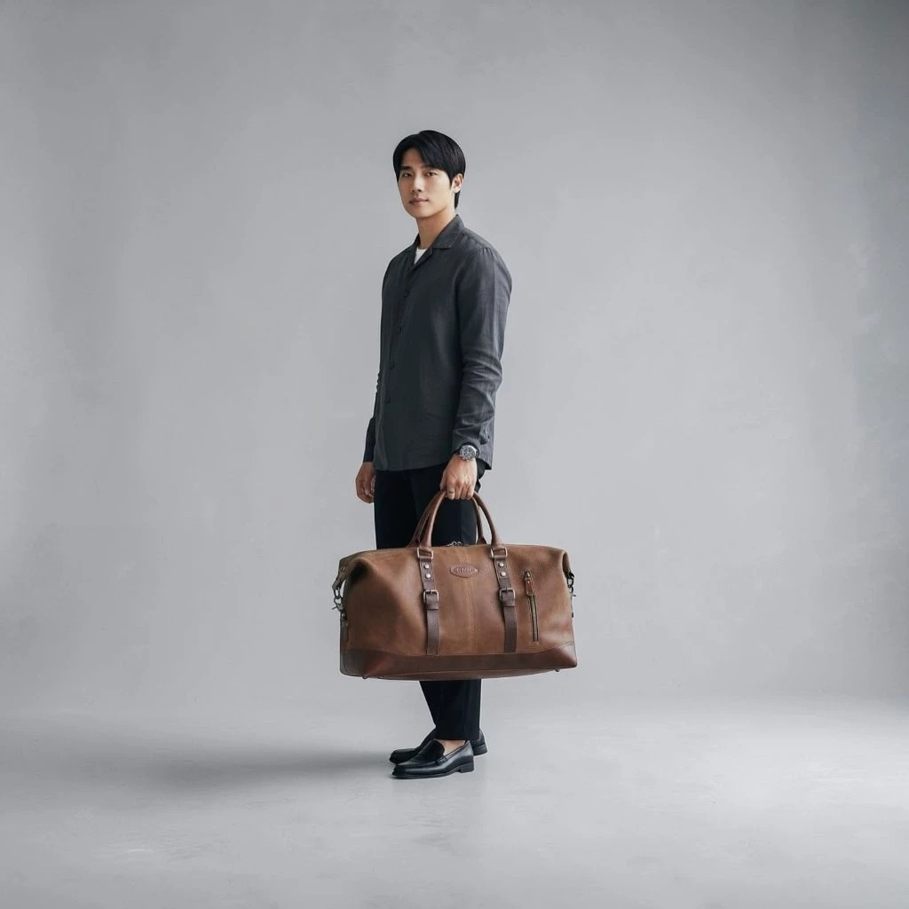 Ravello Leather Weekend Duffle Bag