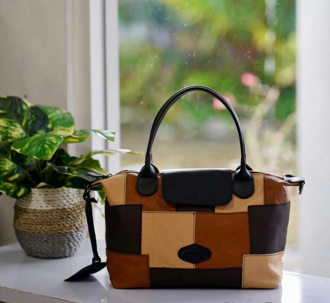 Alicia Leather Patchwork Medium Tote