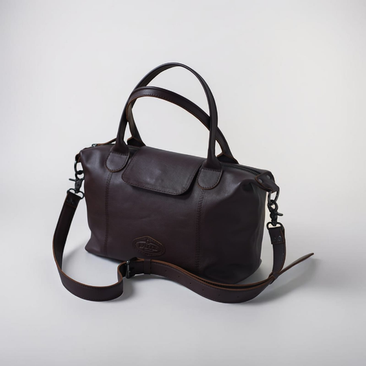 Alicia European Leather Heritage Satchel Tote