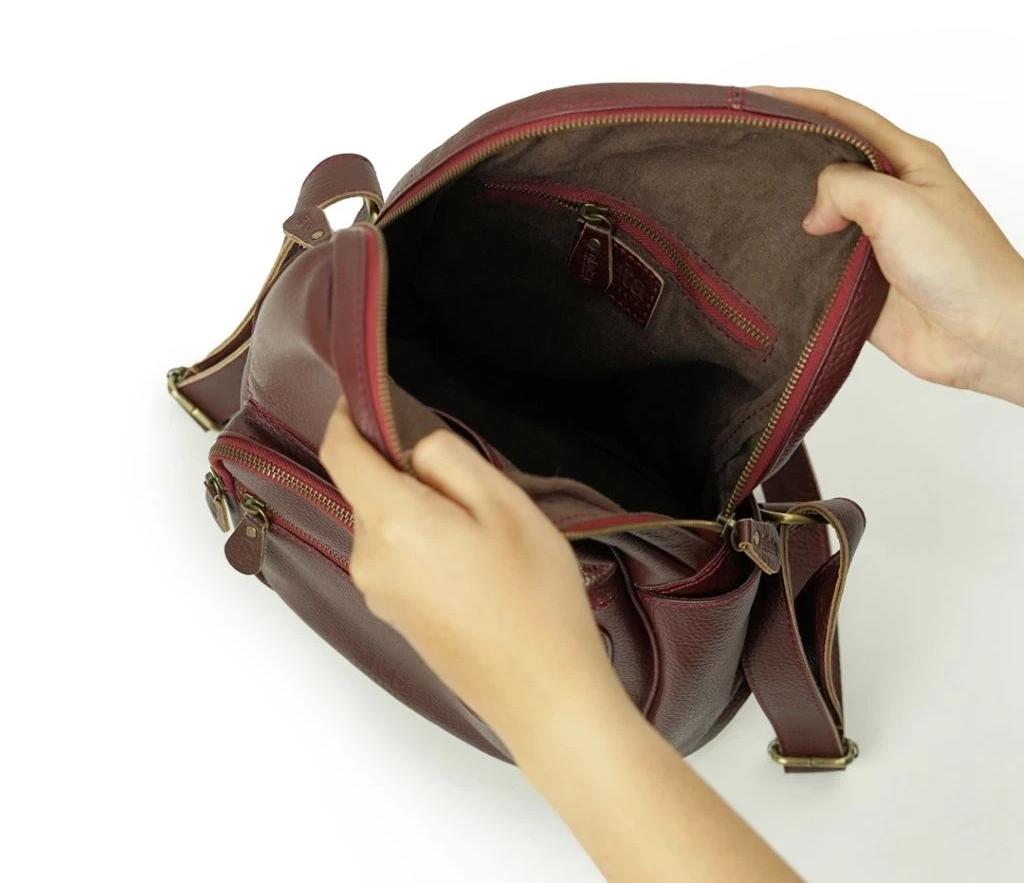 Andhira Pebbled Leather Backpack