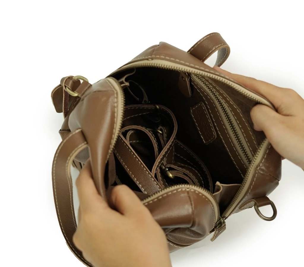 Milea Leather Mini Boston Bag