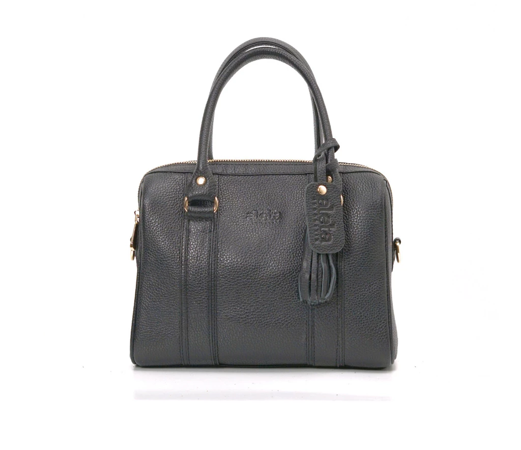 Denta Leather Boston Bag