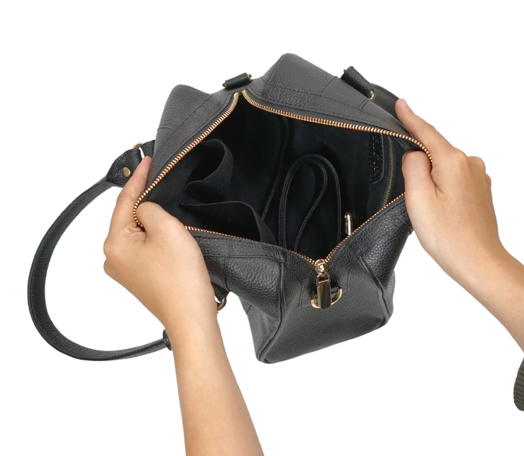 Denta Leather Boston Bag