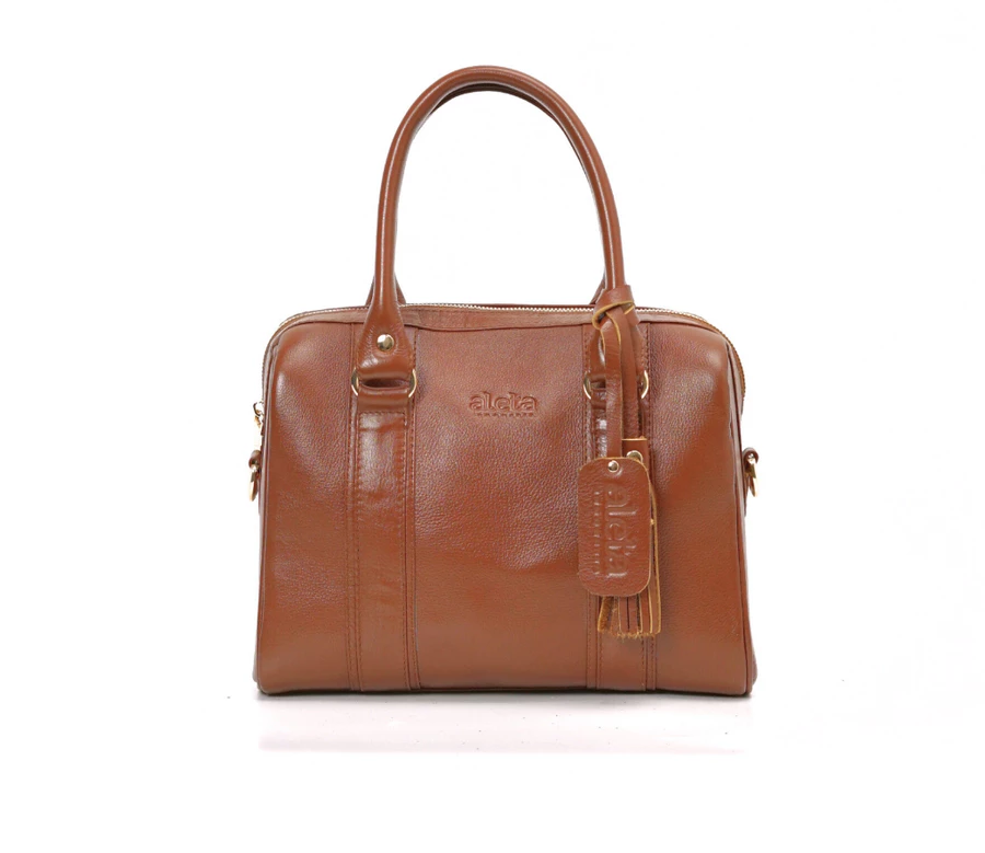 Denta Leather Boston Bag