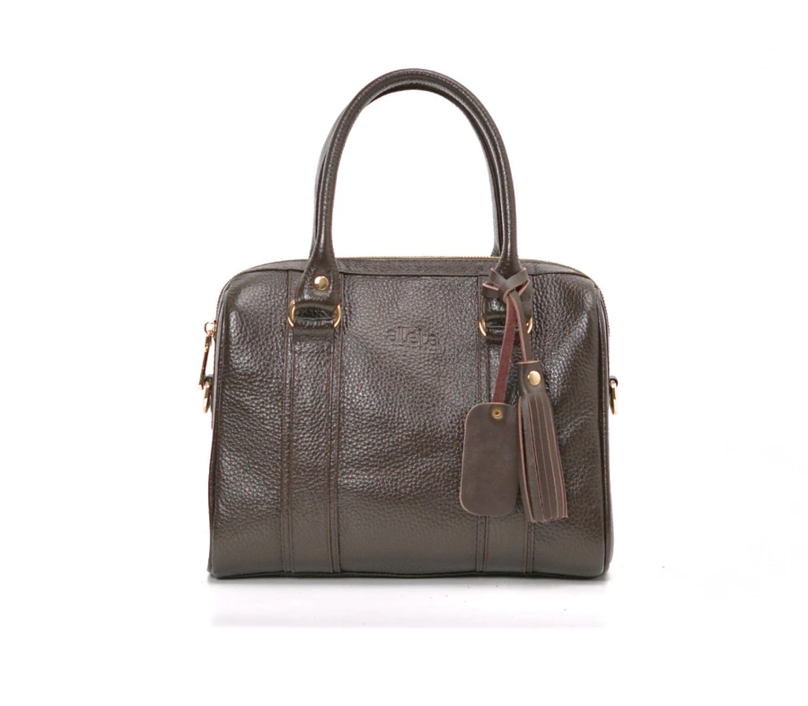 Denta Leather Boston Bag