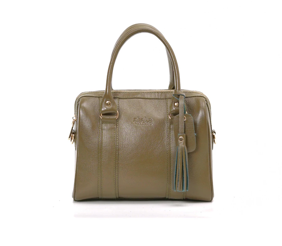 Denta Leather Boston Bag
