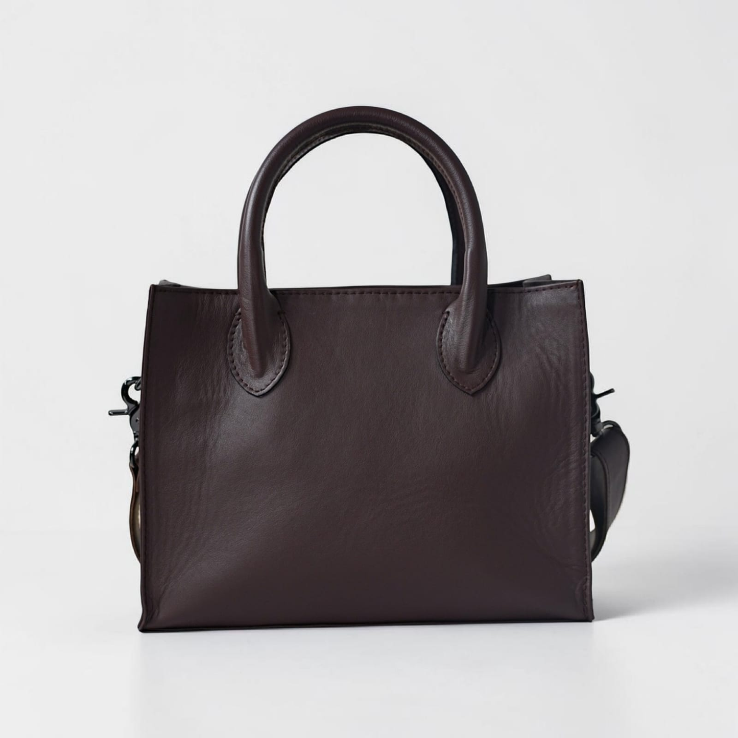 Levina European Leather Front-Pocket Satchel Tote