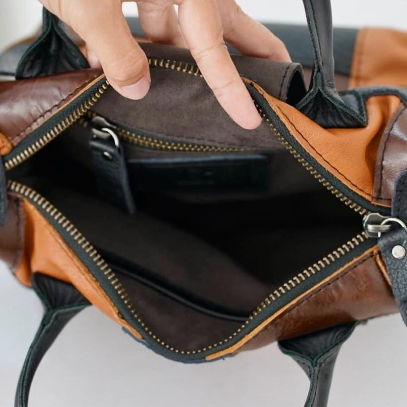 Alicia Leather Mini Patchwork Tote
