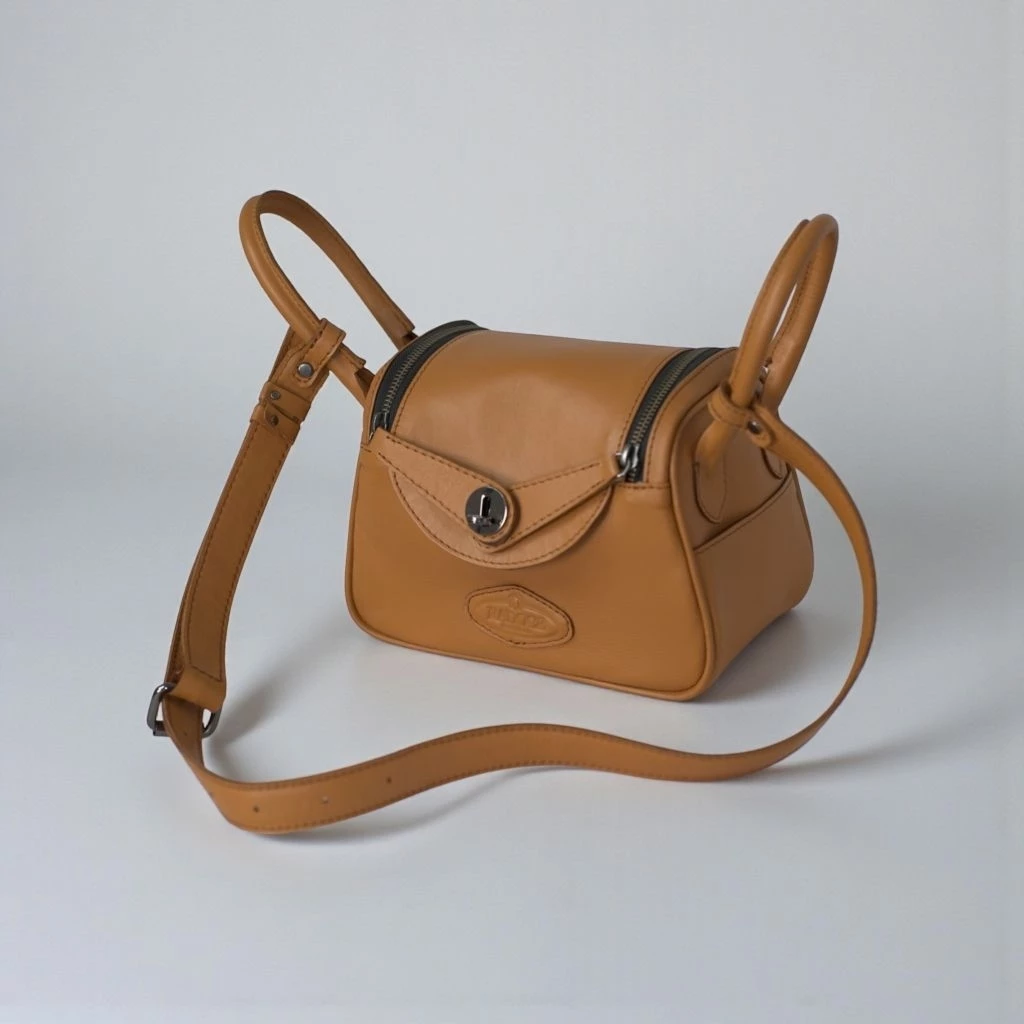 Leather Mini Satchel - Caramel