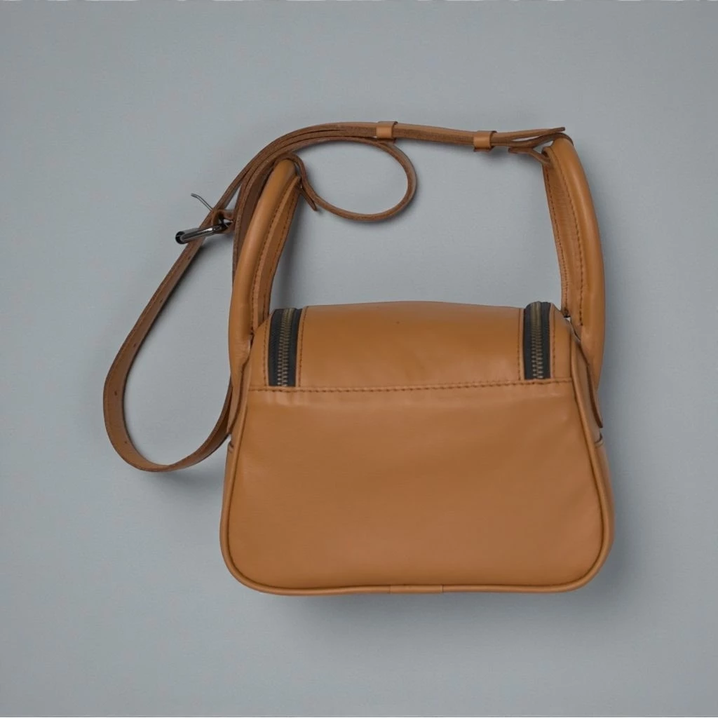 Leather Mini Satchel - Caramel