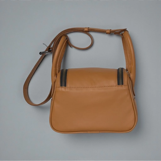 Leather Mini Satchel - Caramel