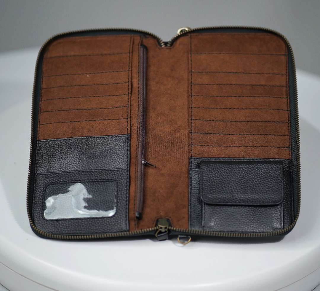 Genix Pebbled Leather Organiser Wallet