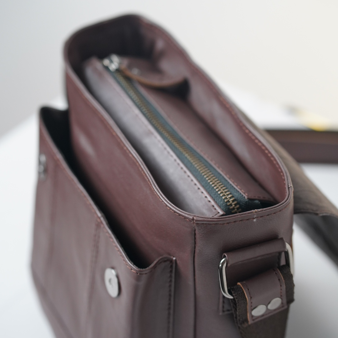 Nebula European Leather Courier Crossbody