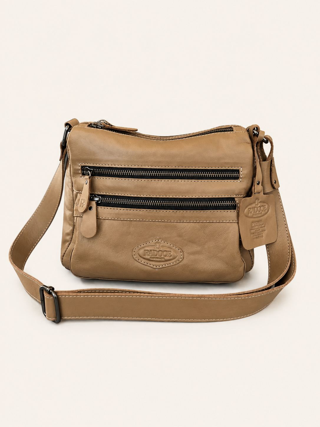 Adelia Multi-Zip Leather Crossbody Bag