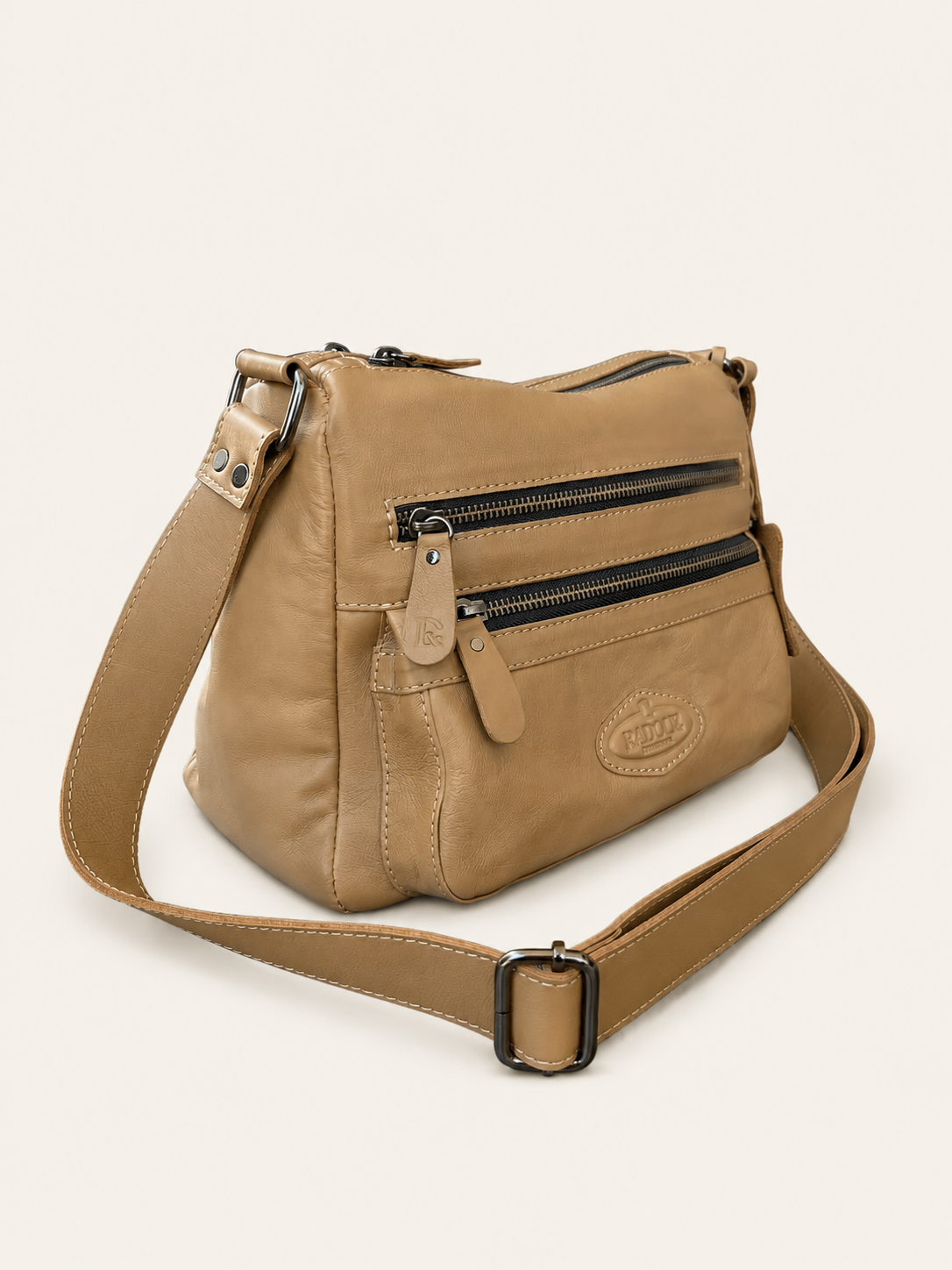 Adelia Multi-Zip Leather Crossbody Bag