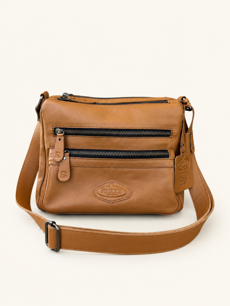 Adelia Multi-Zip Leather Crossbody Bag