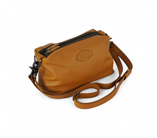 Manis Triple-Zip European Leather Crossbody