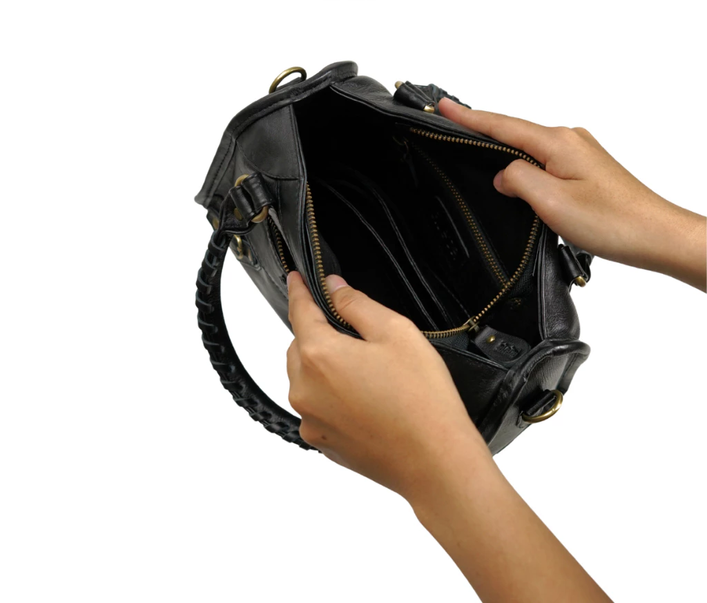 Janeth Leather Edge Crossbody