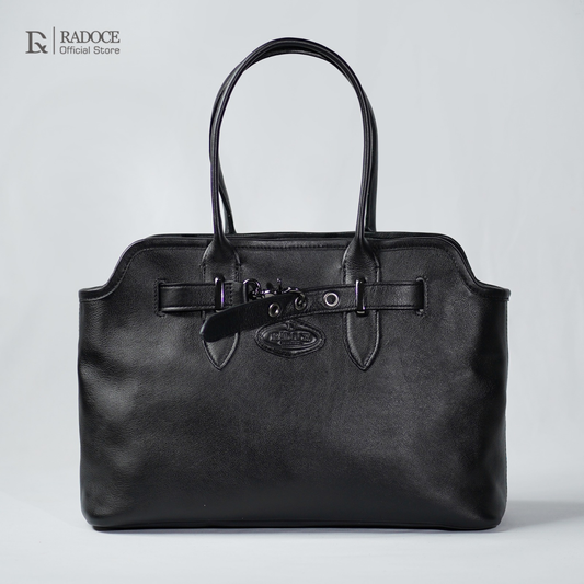 Kazzy Leather Belted Tote