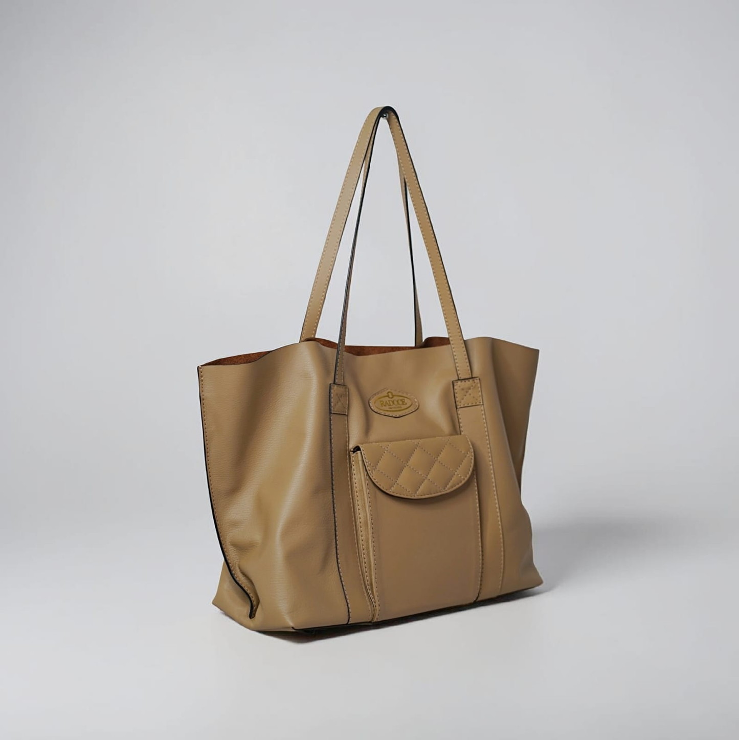 Katsumi European Leather Quilted-Pocket Carryall Tote